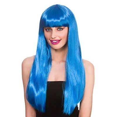 Image of Wicked Costumes Adult Long Blue Fantasy Fancy Dress Wig
