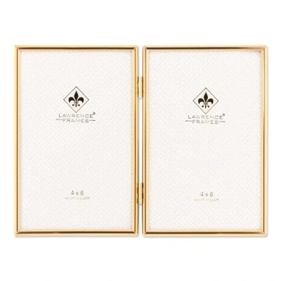 Image of Lawrence Frames Hinged Simply Gold Metal Picture Frame, 4x6 Double