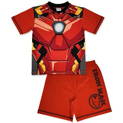 Image of Iron Man Avengers short pyjamas with glow in the dark front 6 7yrs