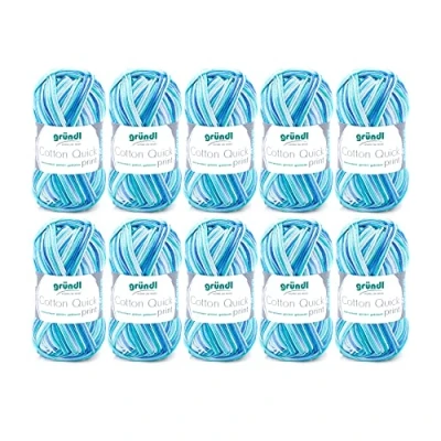 Image of Gründl 861 183 Cotton Quick Print 35 x 24 7 cm Wool/Cotton, Aqua pack of 10