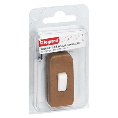 Image of Legrand leg91157 Toggle Switch Luminescent 2 A Flexible Wire Old Gold Touch