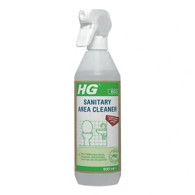 Image of HG Eco Sanitary Area Cleaner, Bathroom Cleaner Spray, Sink, Tap &amp; Toilet Limescale Remover Floor Conscious Cleaning Products, Recyclable Bottle 500ml (684050106)