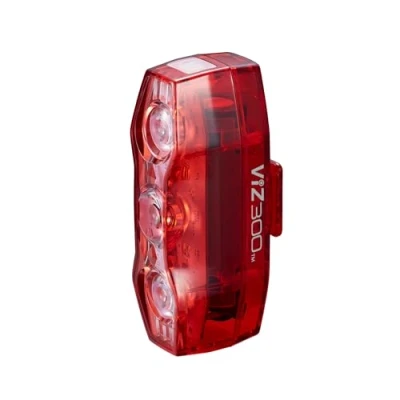 Image of CATEYE Viz 300 Rear Bike Light, Lumens, 4 Light Modes, USB C Rechargeable, Wide Visibility, Waterproof Design, Compact and Lightweight for Maximum Safety on Day or Night Rides
