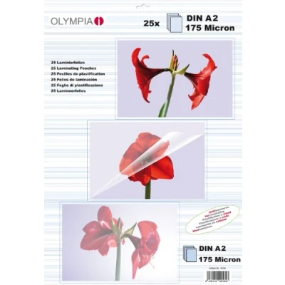 Image of Olympia 9184 125 Micron A2 Laminating Pouches Pack of 25)