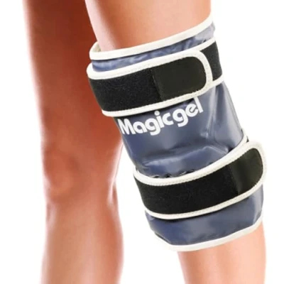 Image of Magic Gel Ice Pack for Knees Reusable Cold Wrap Injuries Soft Flexible Cooling Icing Knee, Elbow, Calf, Wrist Adjustable Wraparound Straps
