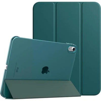Image of SU for iPad 10th Generation Case 2022, Slim Stand Hard PC Translucent Back Shell Smart Cover Gen 10.9 inch Support Touch ID, Auto Wake/Sleep (Emerald)