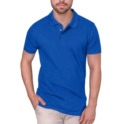 Image of HRM Men&#039;s Heavy Stretch M Polo Shirt, Blue (Royal 05 Royal Blue), XXL