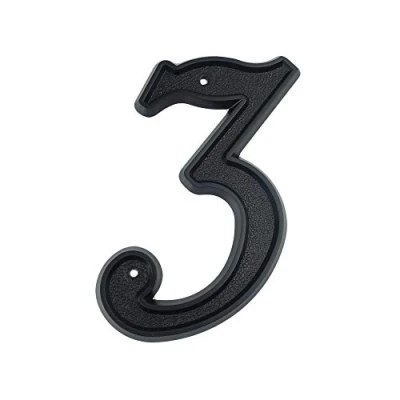 Image of HASWARE House Number 5.5 inch (139mm) Modern Door Numbers Street Home Address Numerals,Black ABS Plastic (3)