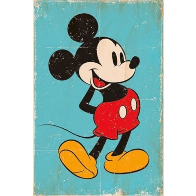 Image of Mickey Mouse Poster Retro Blue (61cm x 91,5cm)