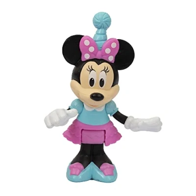 Image of Giochi Preziosi MCC16400 Minnie Mouse Party Mini Figure 8cm Articulated with 4 Points of Articulation Collects All for Children from 3 Years Old
