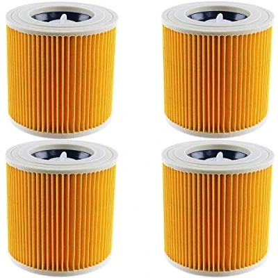 Image of SPARES2GO Cartridge Filter for Karcher Wet &amp; Dry Hoover Vacuum Cleaners (Pack of 4 Filters)