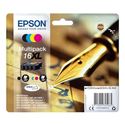 Image of Epson Pen &amp; Crossword High Yield Genuine Multipack,Ink Cartridges, DURABrite Ultra Ink,Cyan, 4 colours, 16XL