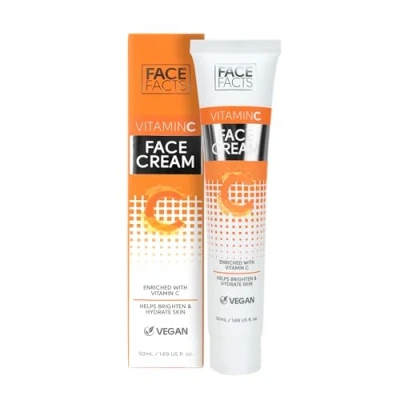 Image of Face Facts Vitamin C Cream Antioxidant rich + Glycerin Hydrate Brighten skin Vegan 50ml