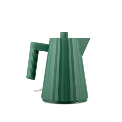 Image of Alessi Plissé MDL061GRUK, Design Electric Kettle in Thermoplastic Resin, English Plug, 2400 W, 100 cl, Green