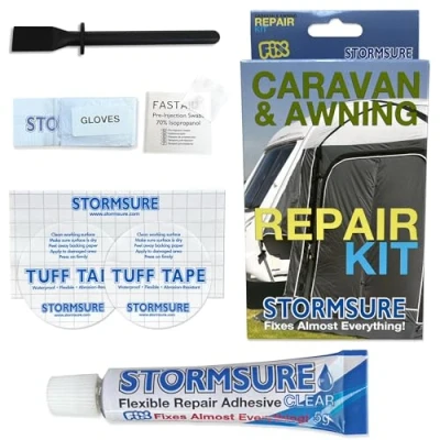 Image of Stormsure Caravan &amp; Awning Repair Kit Essential for Caravanning or Camping: Seals Seams, Fixes Tears, Extends Life