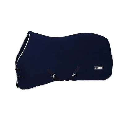 Image of Saxon Defiant Pony/Horse Standard Neck Fleece Rug Navy/White 5ft9