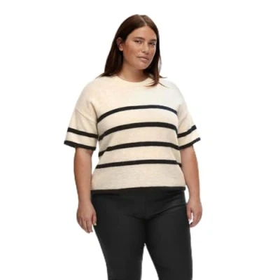 Image of SELECTED FEMME Women&#039;s Slfmaline Liliana 2/4 Knit O Neck Noos T Shirt, Birch 1, L