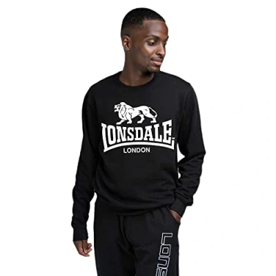 Image of Lonsdale London Gosport Men&#039;s Crew Neck Jumper black Size:XXL