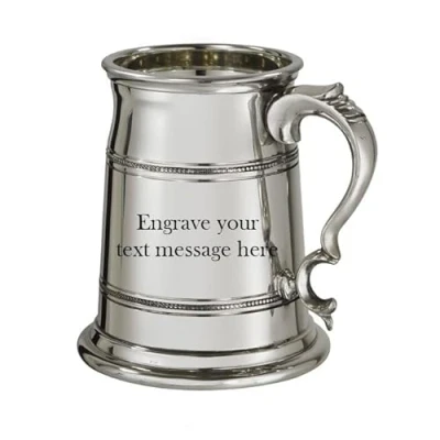 Image of Wentworth Pewter Old London X Range 1 Pint Tankard Heavy with Engraving