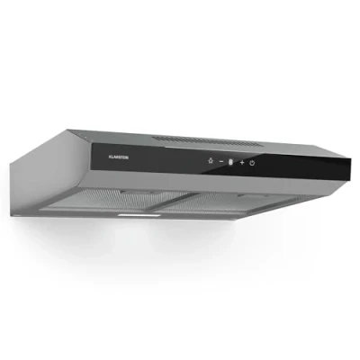 Image of Klarstein Cooker Hood, Extractor Fan for Kitchen w/Dishwasher Safe Aluminium Grease Filter, 175 m3/h Airflow, LEDs, Touch Controls Hoods, Wall Mount Steel Vent