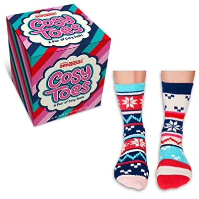Image of United Oddsocks Cosy Toes Socks One Pair Snow for Ladies UK 4 8