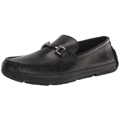 Image of Cole Haan Men&#039;s Wyatt Bit Driver Driving Style Loafer, Black, 10.5 UK