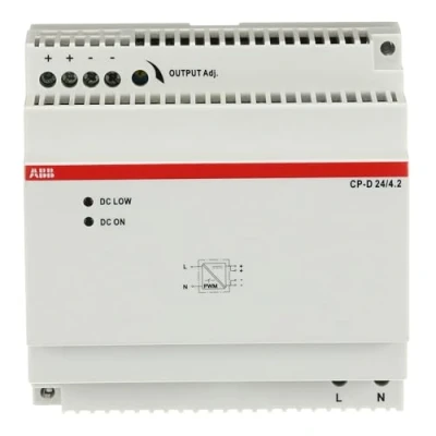 Image of ABB CP D 24/4.2 Power Supply In, 100 240V AC Out, 24V DC/4.2A Modular Unit ABB1SVR427045R0400