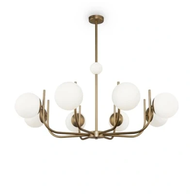 Image of Modern Rendez vous 8 Light Brass Pendant Ceiling Glass Shade