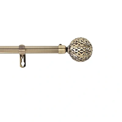Image of douceur d&#039;intérieur, Globa Brass Plated Extendable Curtain Rod Complete Kit (120 to 210 cm)
