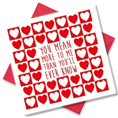 Image of Punkcards Valentines Day Card for Husband ‘You Mean More To Me Than You’ll Ever Know’ Boyfriend