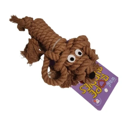 Image of Henry Wag Travel Companion Rope Buddy Pablo Dog Pet Comforter when Travelling &amp; Soft Natural Cotton Construction Small (Chestnut Brown)
