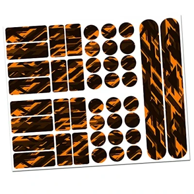 Image of Finest Folia 34 Piece Bicycle Frame Protective Film Sticker MTB BMX Chain Paint Protection R159 R160 (14 Future Neon Orange)