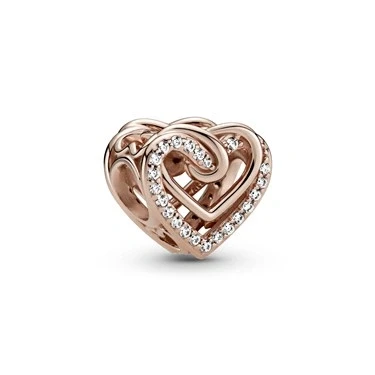 Image of Pandora Sparkling Entwined Hearts Charm