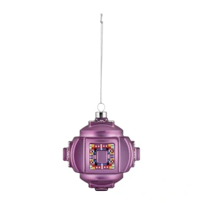 Image of Alessi Fractal ESA06 4 Design Christmas Tree Ornament, in Blown Glass, Hand decorated