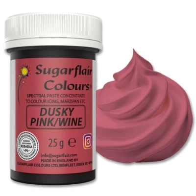 Image of Sugarflair Spectral Dusky Pink/Wine Food Colouring Paste, Highly Concentrated for Use with Sugar Pastes, Buttercream, Royal Icing or Cake Mix, Vibrant Colour Dye 25g (Pack of 5)