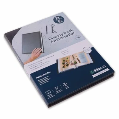 Image of Rillstab A4 Ambassadeur Display Book with 20 Pockets Black