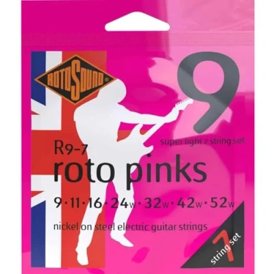Image of Rotosound R9 7 Nickel Super Light Gauge String Electric Guitar Strings (9 11 16 24 32 42 52)