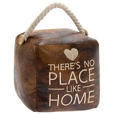 Image of Antique Brown Square Doorstop There&#039;s No Place Like Home
