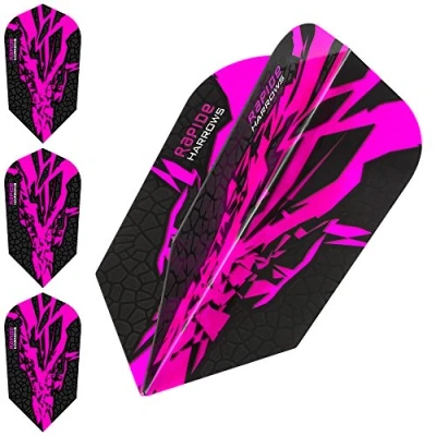 Image of Harrows Rapide X Dart Flights 100 Micron Slim 5 Sets (15) (Pink)