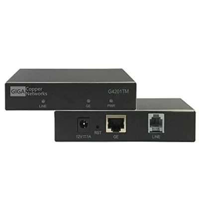 Image of GIGA Copper G4201TM G.hn Wave2 MIMO (2 Wire and 4 Wire) Modem Set of 2 pieces Gigabit Ethernet Network via Telephone Cable, Net Bandwidth 1500 Mbit/s, 1xGE