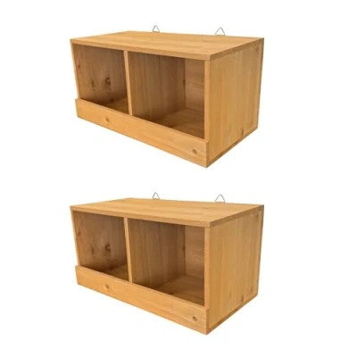 Image of Large Wooden Pigeon Birdhouse Garden Nest Box (Set of 2)