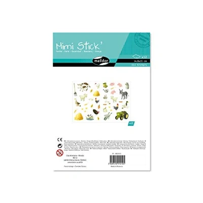 Image of Maildor Ref AE010O Mimi Stick&#039; Stickers Set (Bumper Pack of 12 Sheets) Farm Animals &amp; Tractor Designs 21 x 16cm Sheets, Approx. 444 Included
