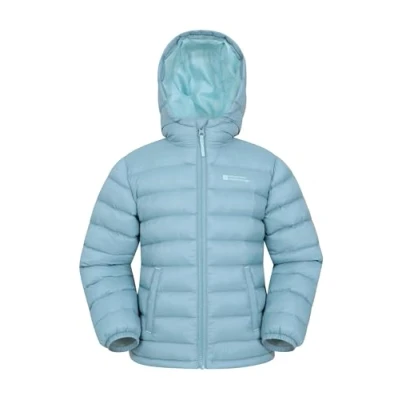 Image of Mountain Warehouse Seasons Padded Kids Jacket Water Resistant &amp; Lightweight Insulated Rain Coat for Boys Girls Great Autumn Winter, School or Travelling Teal Size 3 4 Years