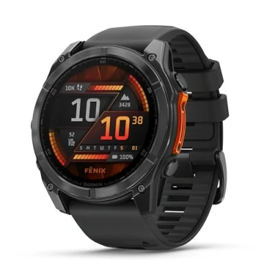 Image of Garmin fēnix 8, 51mm Premium Multisport GPS Smartwatch,AMOLED Touch Screen,Advanced Health and Training Features,Built in LED flashlight,Adventure Watch with up to 29 days battery life,Slate Gray