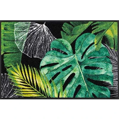 Image of Wash + Dry Design Door Mat Polyamide 50 x 75 cm Green