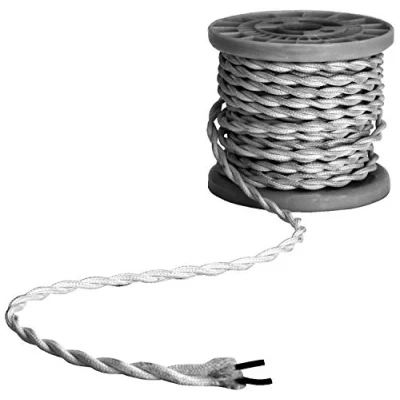 Image of Lyyt Decorative Braided Mains Cable 2 Core Silver