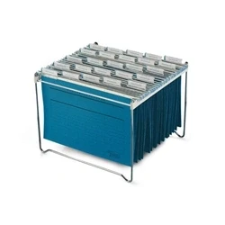 Image of Durable Suspension File Rack Holds Up to 40 Files Suitable for A4 and Folio Format 350 x 285 370 mm (W H D), Silver