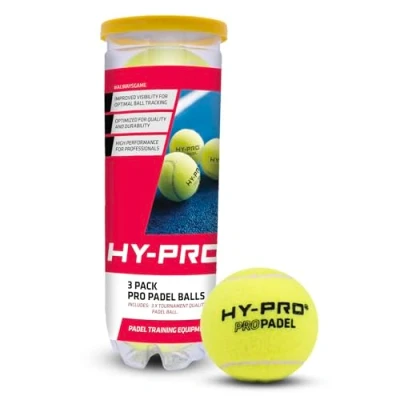 Image of Hy Pro Padel Balls Pack of 3, High Visibility, Durable Ball, Ideal for Training and Tournaments,
