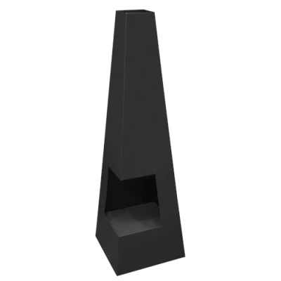 Image of Dellonda Chiminea, Wood Burner, Heater for Outdoors W45cm x H150cm Black Steel