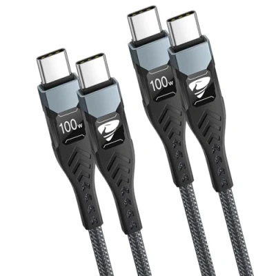 Image of Usbc to Cable, 100W 5A Type C Fast Charging Cable [2M/2Pack] USB Charger for MacBook Pro/Air iPad Samsung Galaxy S24 S23 S22 Ultra S21 iPhone 15 16 Pro Max Plus